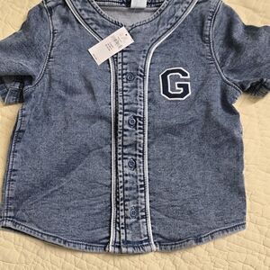 GAP Kids Blue Denim Jacket with White Trim
